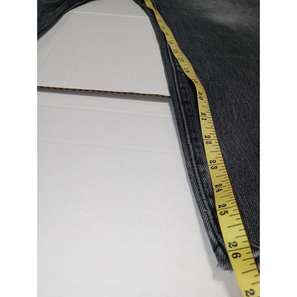 Levi's 501 Black Faded Jeans 36x30 Button Fly Distressed Y2K Grunge - Picture 9 of 16